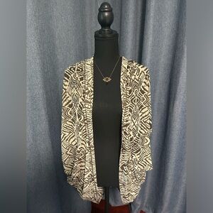 CONRAD C Brown Print Mesh Shrug, Size XL